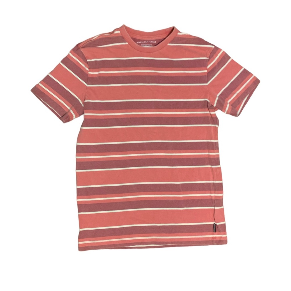 American Eagle - Pink striped - Short sleeve shirt/top - Picture 1 of 4